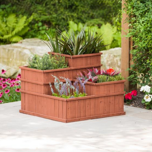 81 cm x 81  cm x 60 cm Multi-Level Planter